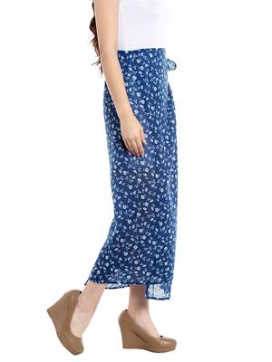 Blue Printed Long Skirt 4
