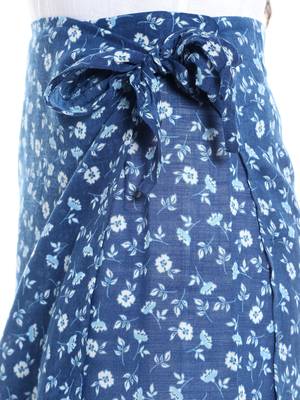 Blue Printed Long Skirt 5
