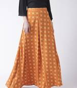 Orange Printed Long Skirt