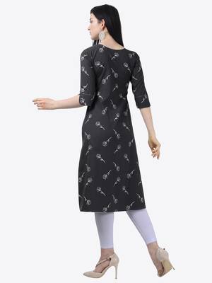 black Rayon Stitched straight kurta 2