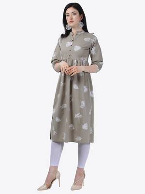 grey Rayon Stitched straight kurta 3
