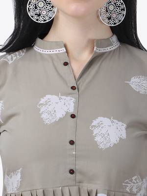 grey Rayon Stitched straight kurta 4