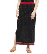 Black Printed Ankle Length Skirt