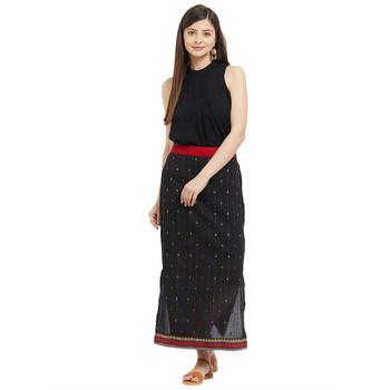 Black Printed Ankle Length Skirt 5