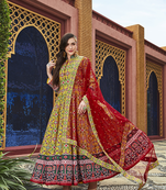 Designer Partywear Yellow Heavy Pure Killer Silk Salwar Suit