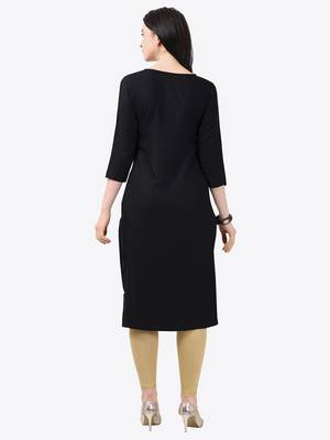 black Rayon Stitched straight kurta 2