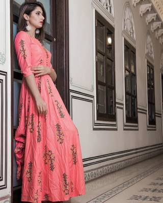 All Season Designer Pink Pure Maslin Gown 2