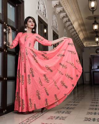 All Season Designer Pink Pure Maslin Gown 3