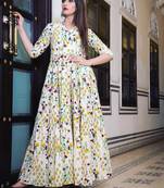 All Season Designer Cream Pure Maslin Gown
