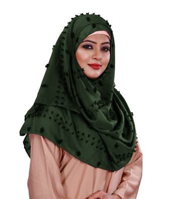 Pom Pom Viscose Cotton Arabian Scarf Hijab For Women 3