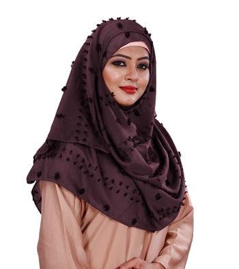 Pom Pom Viscose Cotton Arabian Scarf Hijab For Women 3