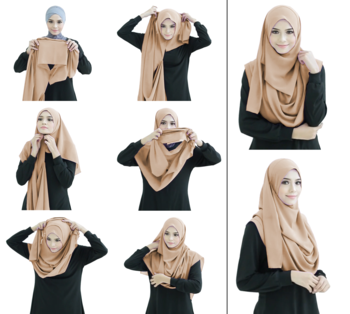 Ivory Color Stitched 2 Loop Instant Hijab Scarf For Women 1