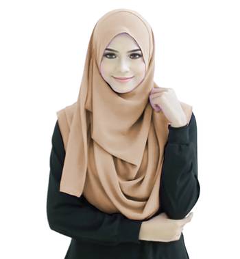 Ivory Color Stitched 2 Loop Instant Hijab Scarf For Women 2