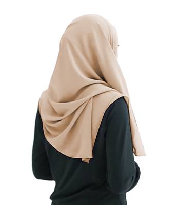 Ivory Color Stitched 2 Loop Instant Hijab Scarf For Women 5