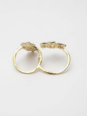 Flower Silver Plated AD Ring 4