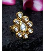 Pan Leaf Kundan Ring