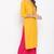women's embroidered/solid straight rayon yellow kurti with palazzo set