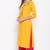 women's embroidered/solid straight rayon yellow kurti with palazzo set