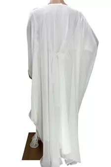 white georgette moroccan islamic dubai kaftan farasha zari and stone work dress
