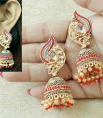 Lalso Beautiful Kundan MultiColour Meenakari Matt Finish Jhumka Earrings - LMNJ06_MR
