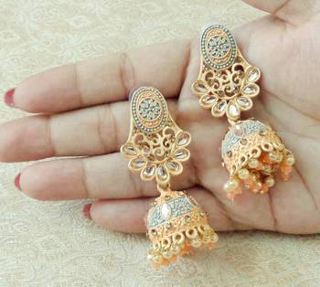 Lalso Beautiful Kundan MultiColour Meenakari Matt Finish Jhumka Earrings - LMNJ07_PH 2