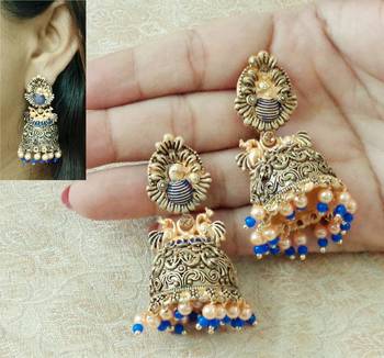 Lalso Beautiful Kundan MultiColour Meenakari Matt Finish Jhumka Earrings - LMNJ08_BL 1