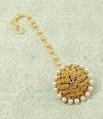 Lalso Copper Gold Plated Borla Maangtikka Mathapatti Hair Jewelry - LCBOR05
