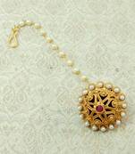 Lalso Copper Gold Plated Borla Maangtikka Mathapatti Hair Jewelry - LCBOR01