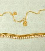 Lalso Designer Brass Chain Golden Pearl Drops Kamarband Waist Belt Jewelry - LBCKB02_LCT
