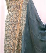 Pale Blue Chanderi Silk Unstitched Suit Fabric