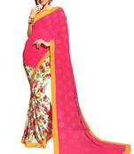 Peach Woven Georgette Saree With Blouse