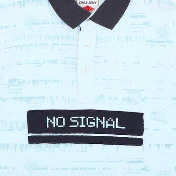 Blue Printed Cotton Boys Tshirts 3