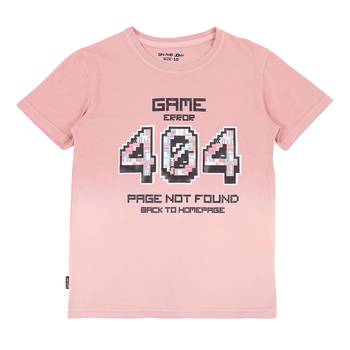 Pink Printed Cotton Boys Tshirts 1