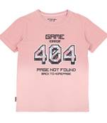 Pink Printed Cotton Boys Tshirts