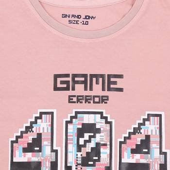 Pink Printed Cotton Boys Tshirts 3