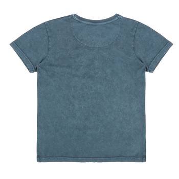 Blue Printed Cotton Boys Tshirts 2