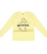 Yellow Printed Cotton Boys Tshirts