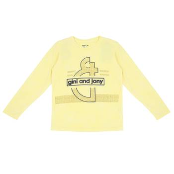 Yellow Printed Cotton Boys Tshirts 2