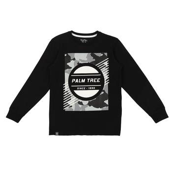 Black Printed Cotton Boys Tshirts 1