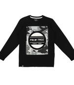 Black Printed Cotton Boys Tshirts