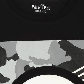 Black Printed Cotton Boys Tshirts 3