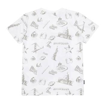 White Printed Cotton Boys Tshirts 2