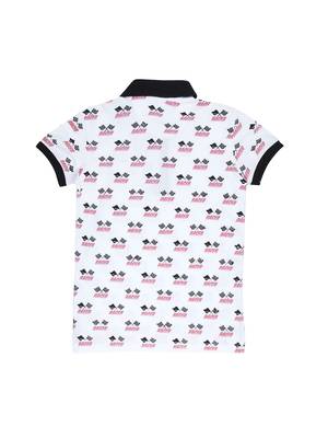 White Printed Cotton Boys Tshirts 2