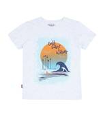 White Printed Cotton Boys Tshirts
