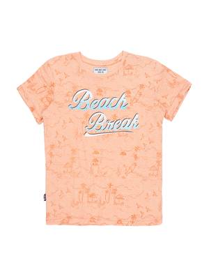 Pink Printed Cotton Boys Tshirts 1