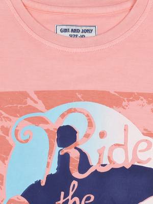 Pink Printed Cotton Boys Tshirts 3
