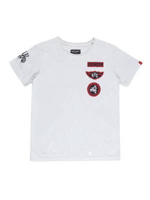 Grey Printed Cotton Boys Tshirts 1