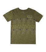 Green Printed Cotton Boys Tshirts