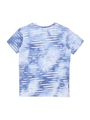 Blue Printed Cotton Boys Tshirts 2