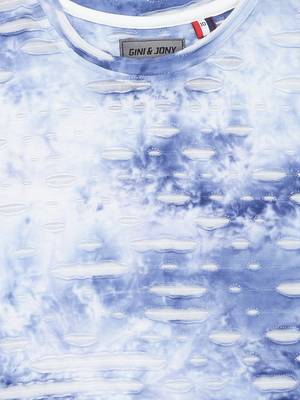 Blue Printed Cotton Boys Tshirts 3